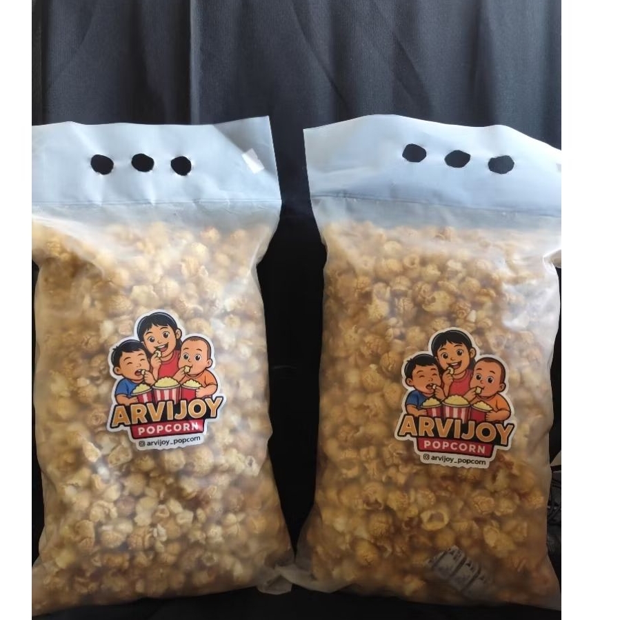 

ArviJoy Popcorn Caramel x2 [Paket 1KG] - Makanan Manis Crispy Camilan Popcorn Snack Jagung Tanpa Pengawet Gluten Free Food Cemilan
