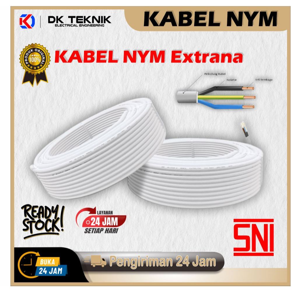 Kabel NYM 3x1.5mm Merk Extrana Panjang 100m