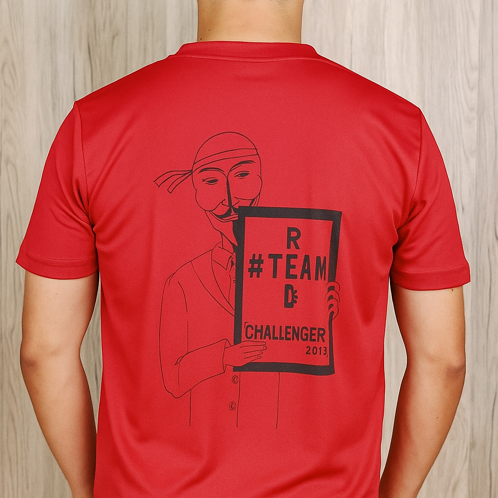 Kaos Anonymous Hacker Pria United Athle Second Mulus Merah Dry Fit - XL