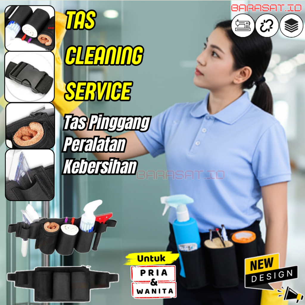 Seragam cleaning service tools pria wanita tas peralatan kebersihan Caddy Bag Housekeeping