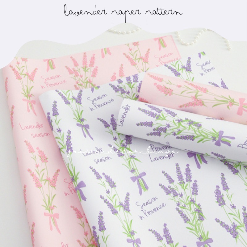 

LAVENDER PATTERN PAPER FLOWER WRAPPING MATTE PAPER TRANSPARENT CELLOPHANE KERTAS BUNGKUS BUNGA HAND BOUQUET KOREAN