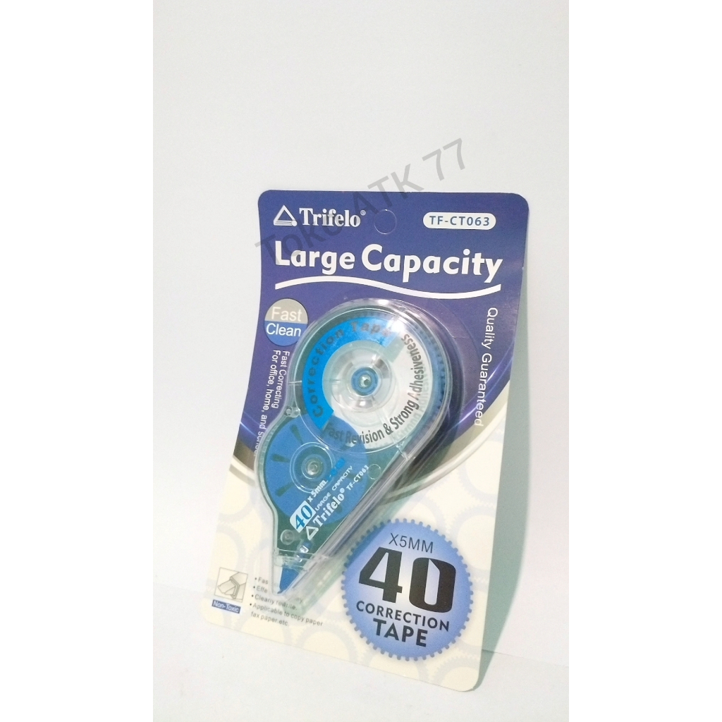 

Tipe X Kertas Correction Tape Jumbo Besar Banyak Trifelo CT063 40m 40meter READY STOCK