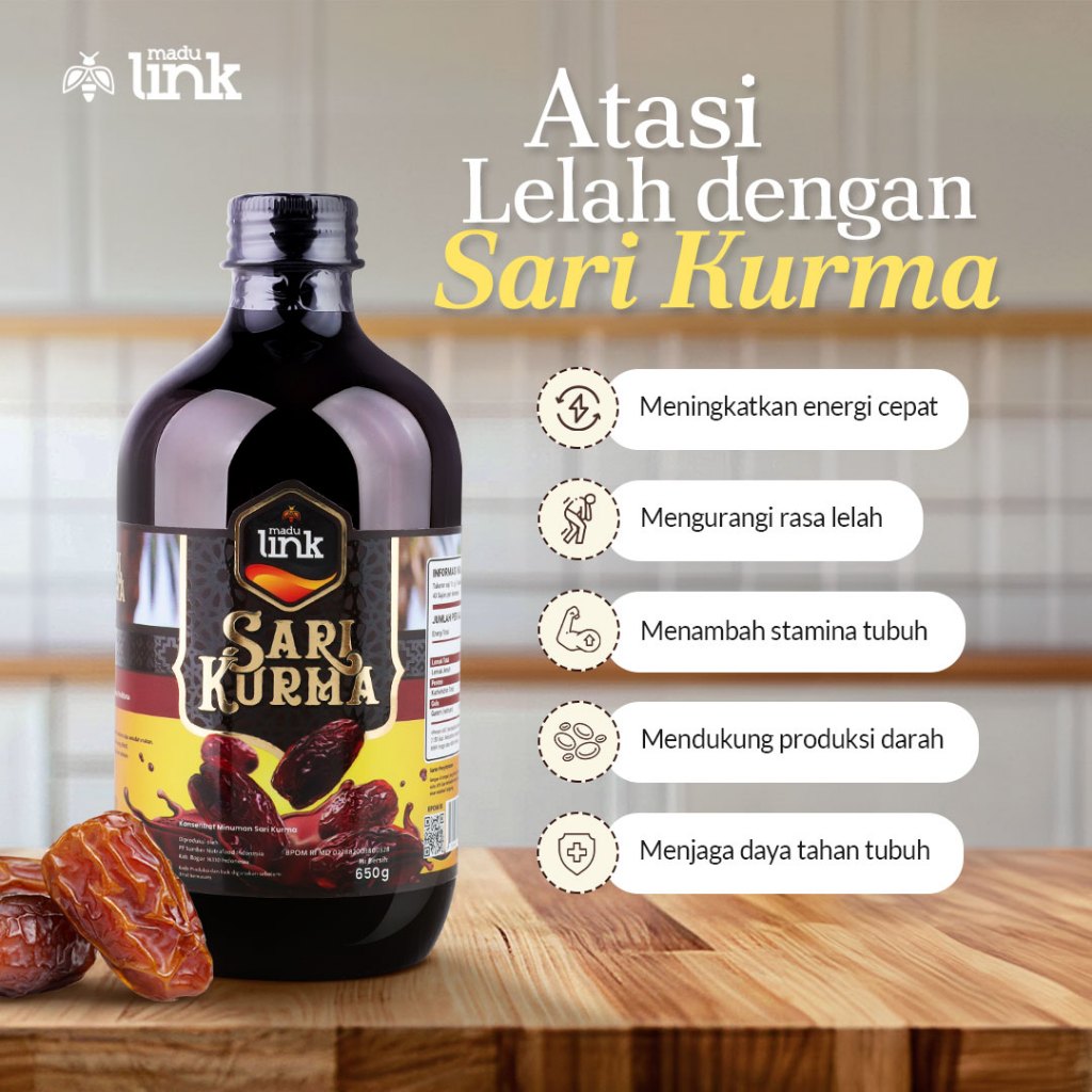 

LINK - Sari Kurma 650gr Original BPOM Untuk Menambah Tenaga