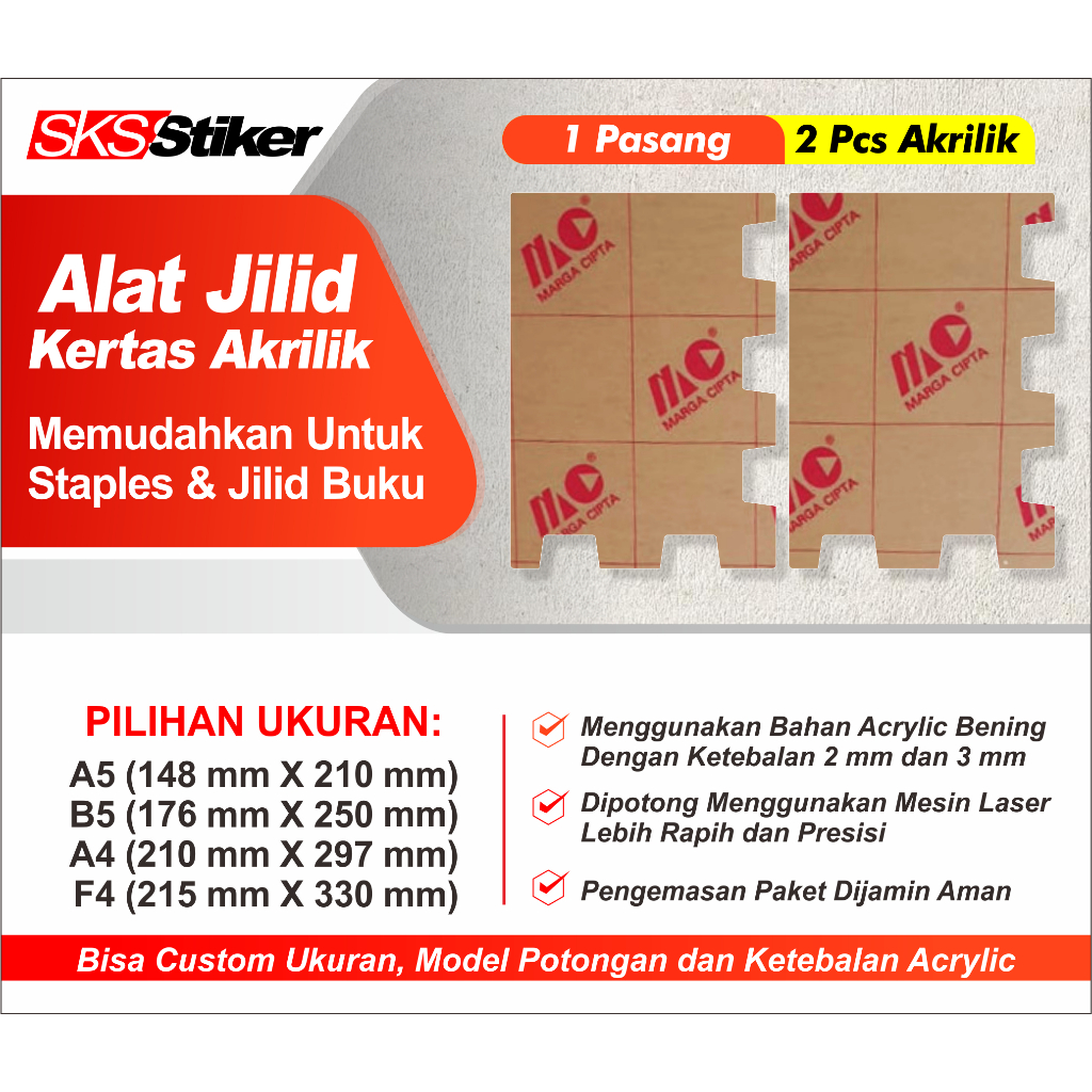 

Alat Jilid Kertas Akrilik memudahkan jilid buku F4 A4 B5 A5