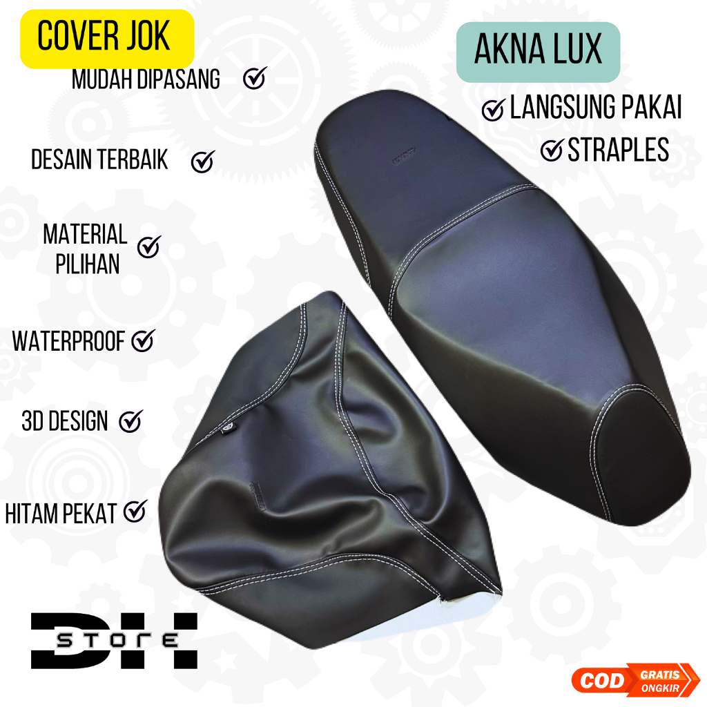 COVER JOK / KULIT JOK MOTOR LANGSUNG PAKAI & STAPLES / ORIGINAL / AKNA LUX / UNTUK SEMUA JENIS MOTOR