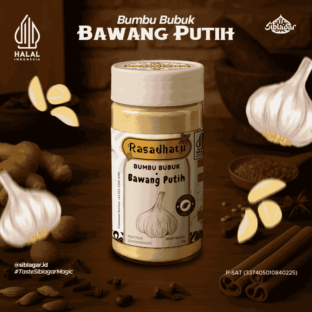 

BAWANG PUTIH BUBUK (Garlic Powder) SIBLAGAR 53 gram | Bawang Putih Premium Pilihan - Bumbu Dapur