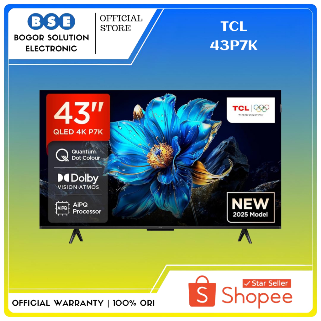 QLED TCL 43 Inch Google TV TCL 43P7K 4K UHD Dolby Atmos TCL 43P7K