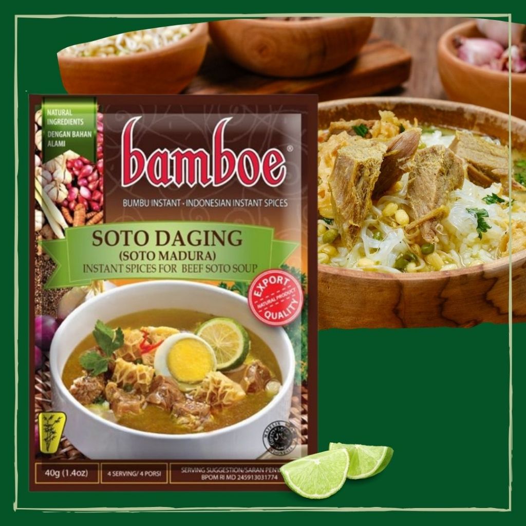 

BAMBOE Export Bumbu SOTO DAGING MADURA Instant 40g Siap Pakai - Kheiza Frozen