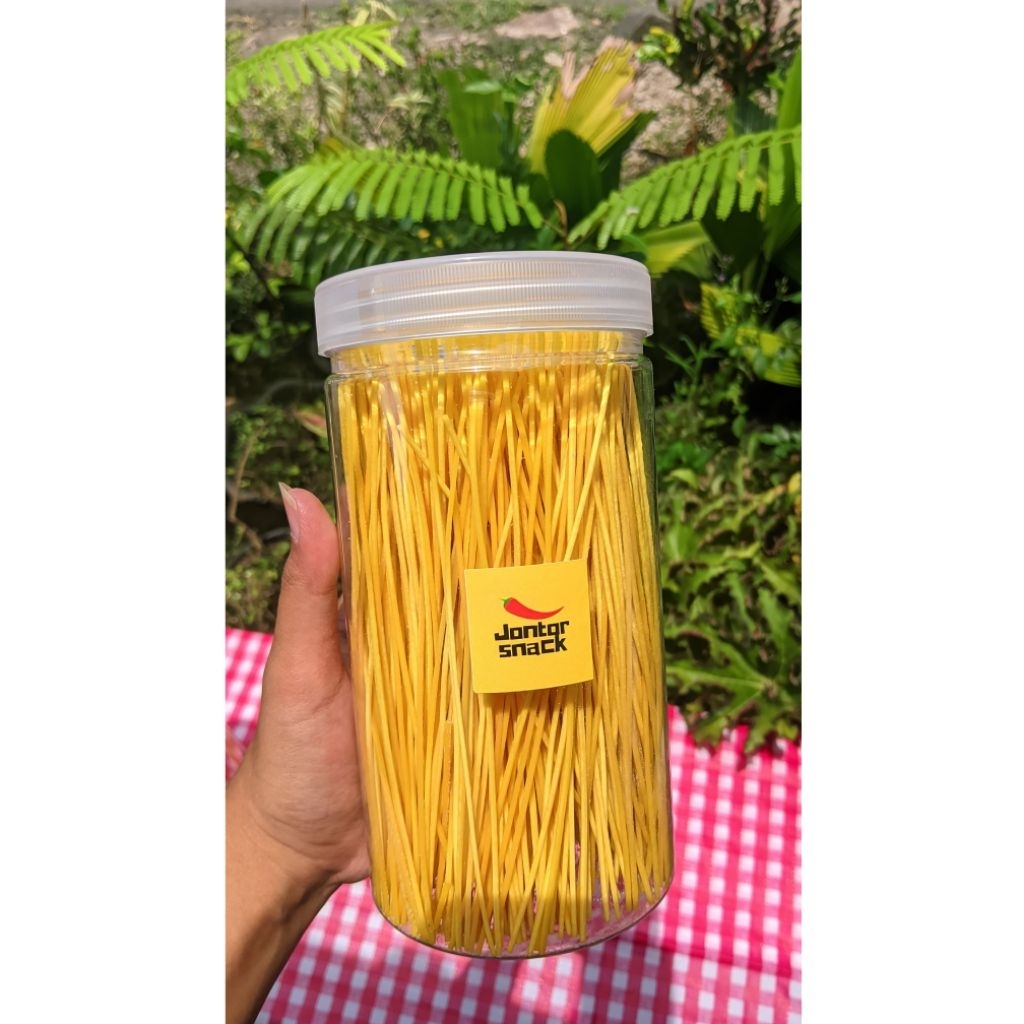

Mie lidi Original aneka rasa Toples 1000ml Cemilan jadul viral kekinian