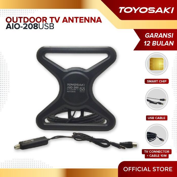 Antena TV digital indoor outdoorTOYOSAKI AIO 208 USB Antena TV dalam Toyosaki