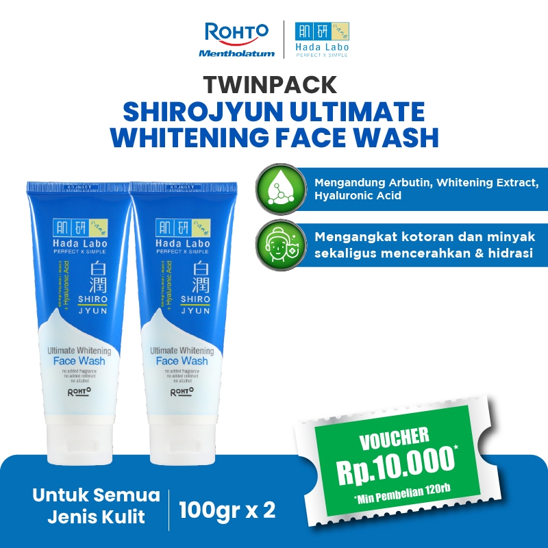 [BundleTwinpack] 2X Hada Labo Shirojyun Ultimate Whitening Face Wash 100 g