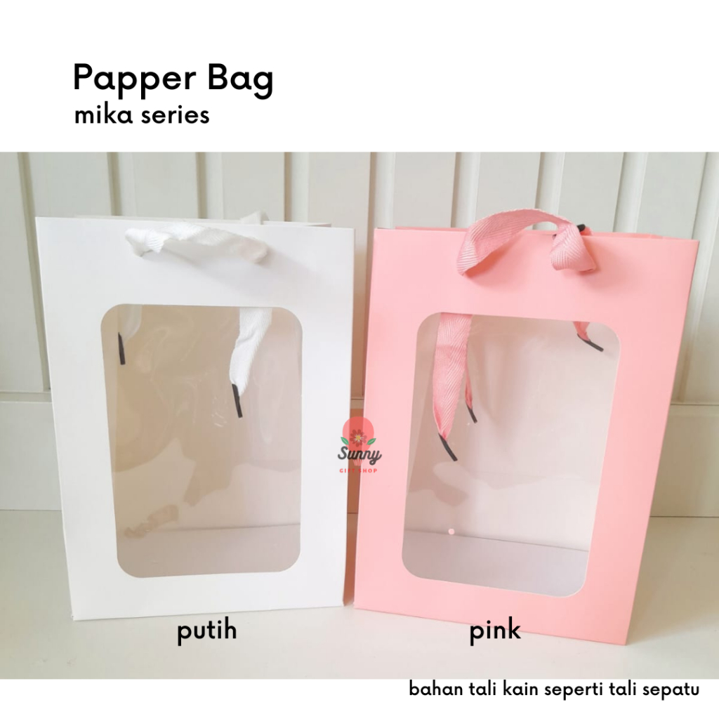 

Papper bag motif mika Putih dan pink / Papper bag Import Premium tebal / Papperbag makanan/ Paper bag polos / tas kertas belanja / shoping / kantong souvenir /tas souvenir / tas kertas tebal