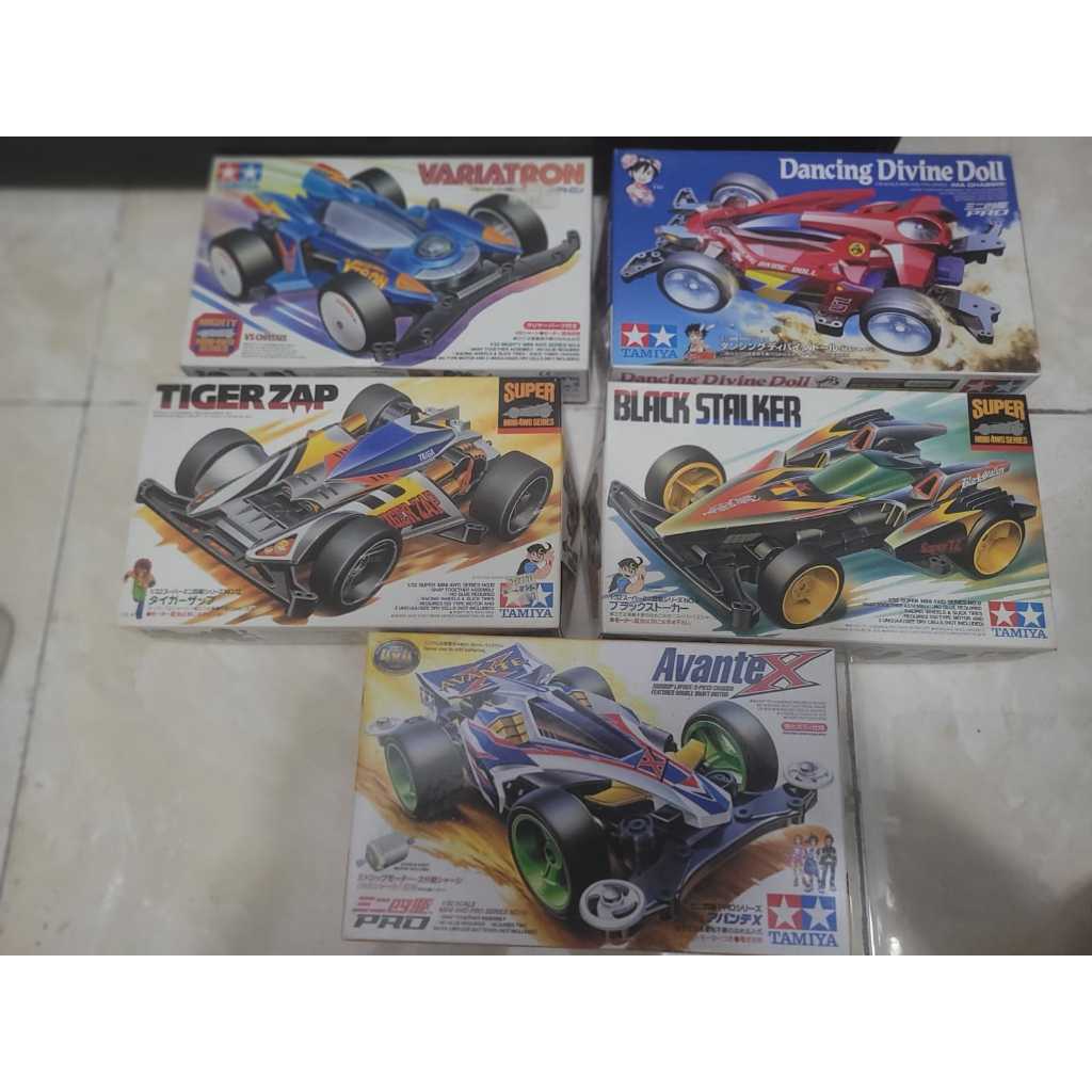 Tamiya mini 4wd 1/32 Variatron / Dancing divine / Tiger zap / Black stalker / Avante X