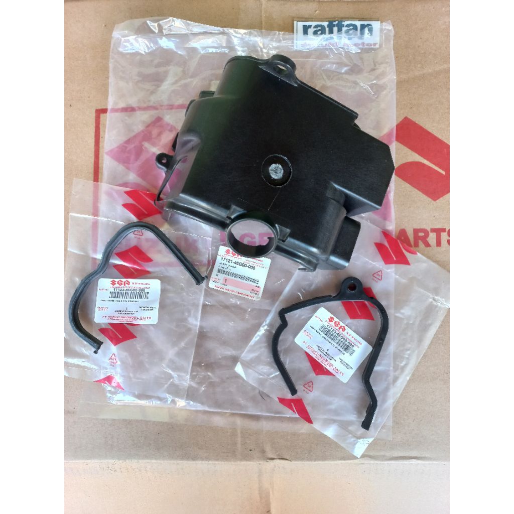 cover blok head mesin kiri dan 2 karet sil suzuki spin 125 pnp skywave skydrive hayate