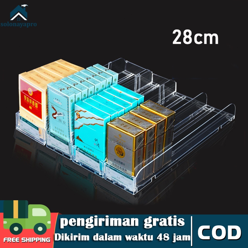 6 Pcs RAK PUSHER ROKOK ACRILIK BENING OTOMATIS DISPLAY MINIMARKET DAN SUPERMARKET RAK PUSHER ROKOK A