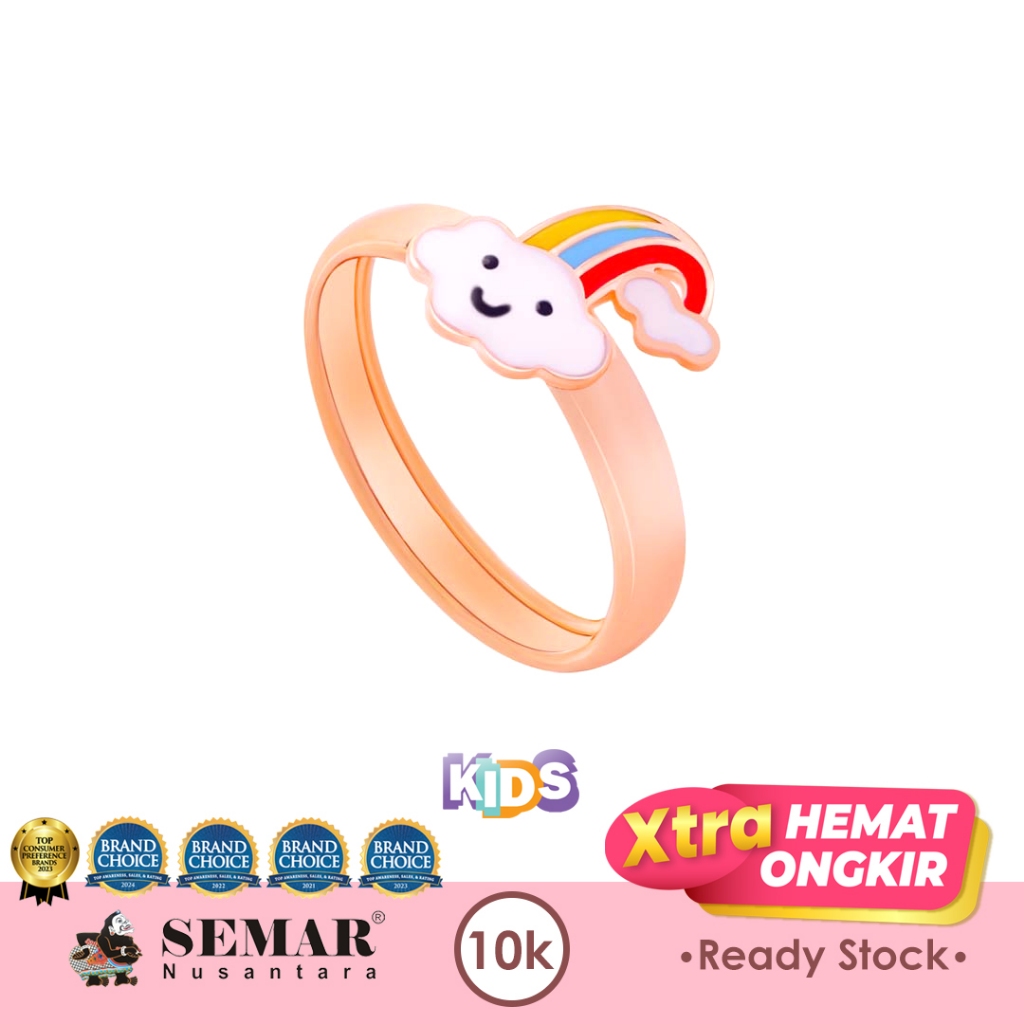 Cincin Emas Anak Colour Sweet Rainbow Gold 10K Semar Nusantara