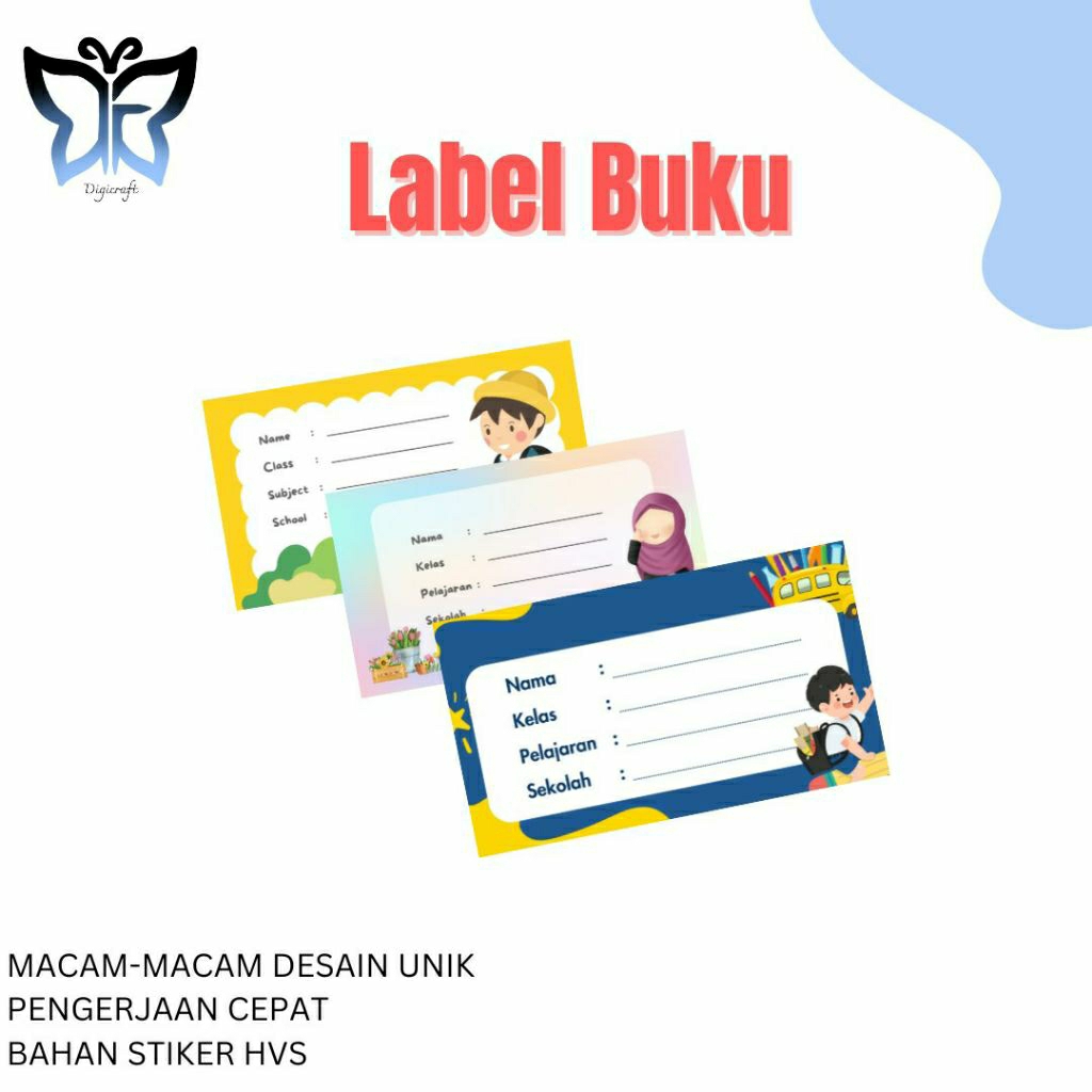 

label buku murah 1 pcs isi 18 label buku