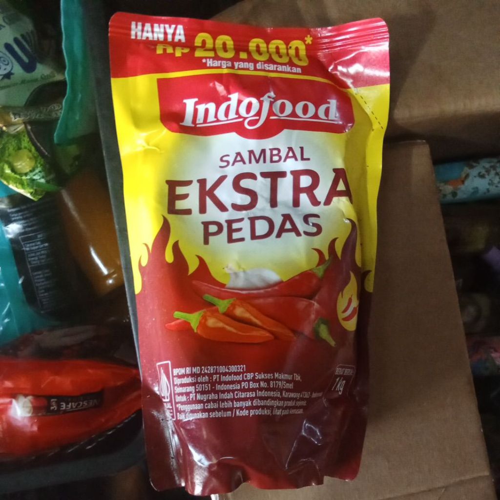 

Indofood sambal ekstra pedas 1kg