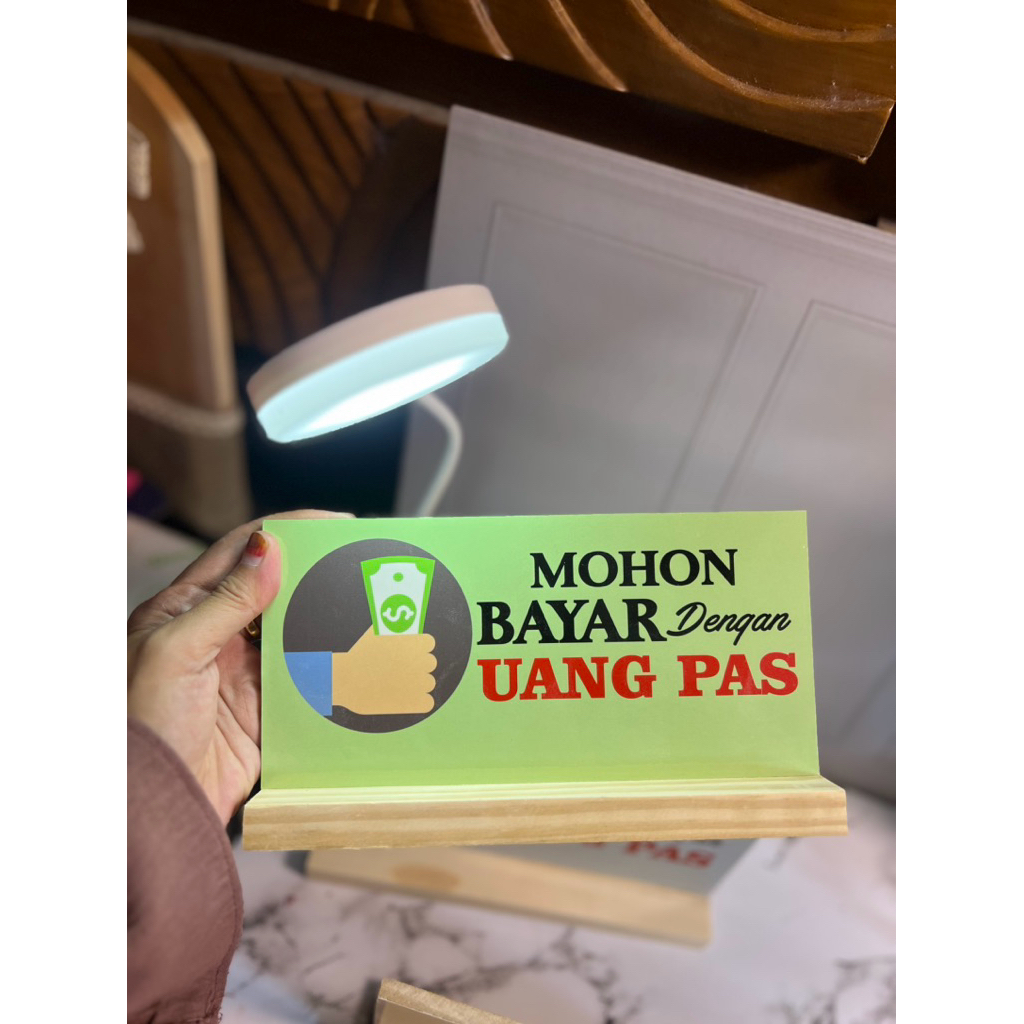 

Rubby - Papan informasi Bayar dengan Uang pas / Papan kasir Bayar dg Uang pas 10x20cm