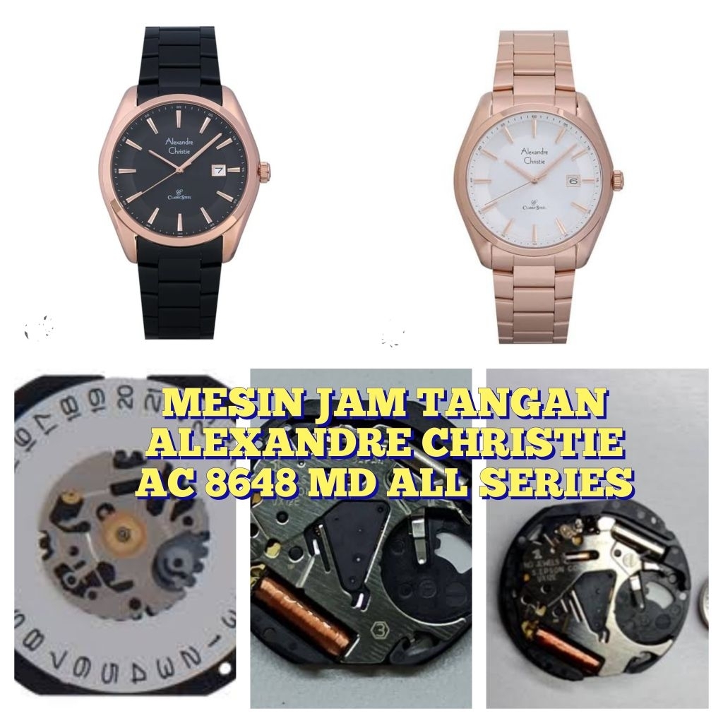 Mesin jam tangan Alexandre Christie AC 8648 MD All series Original