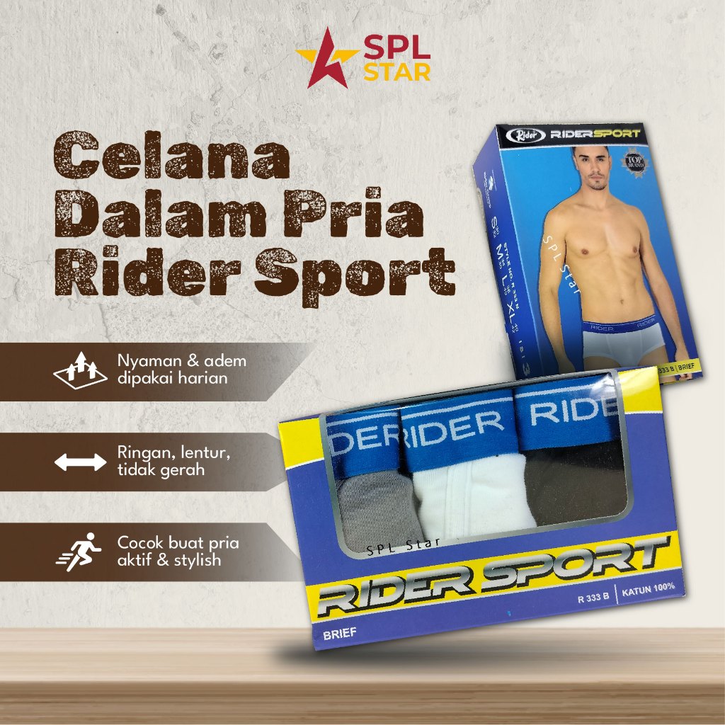Celana dalam pria Rider sport isi 3 pakaian dalam laki laki