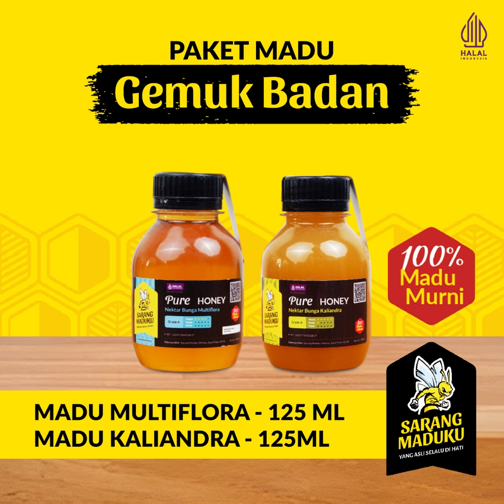 

Sarang Maduku Madu Gemuk Badan Madu Multiflora Kaliandra 125ML 100% Raw Honey