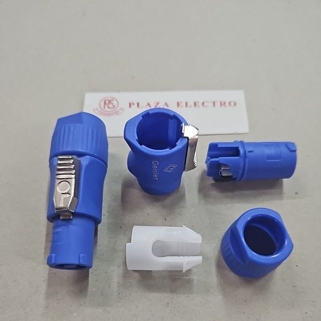 JACK JEK POWERCON LISTRIK SPIKON SPEAKON BIRU MALE GEISLER KUALITAS BAIK