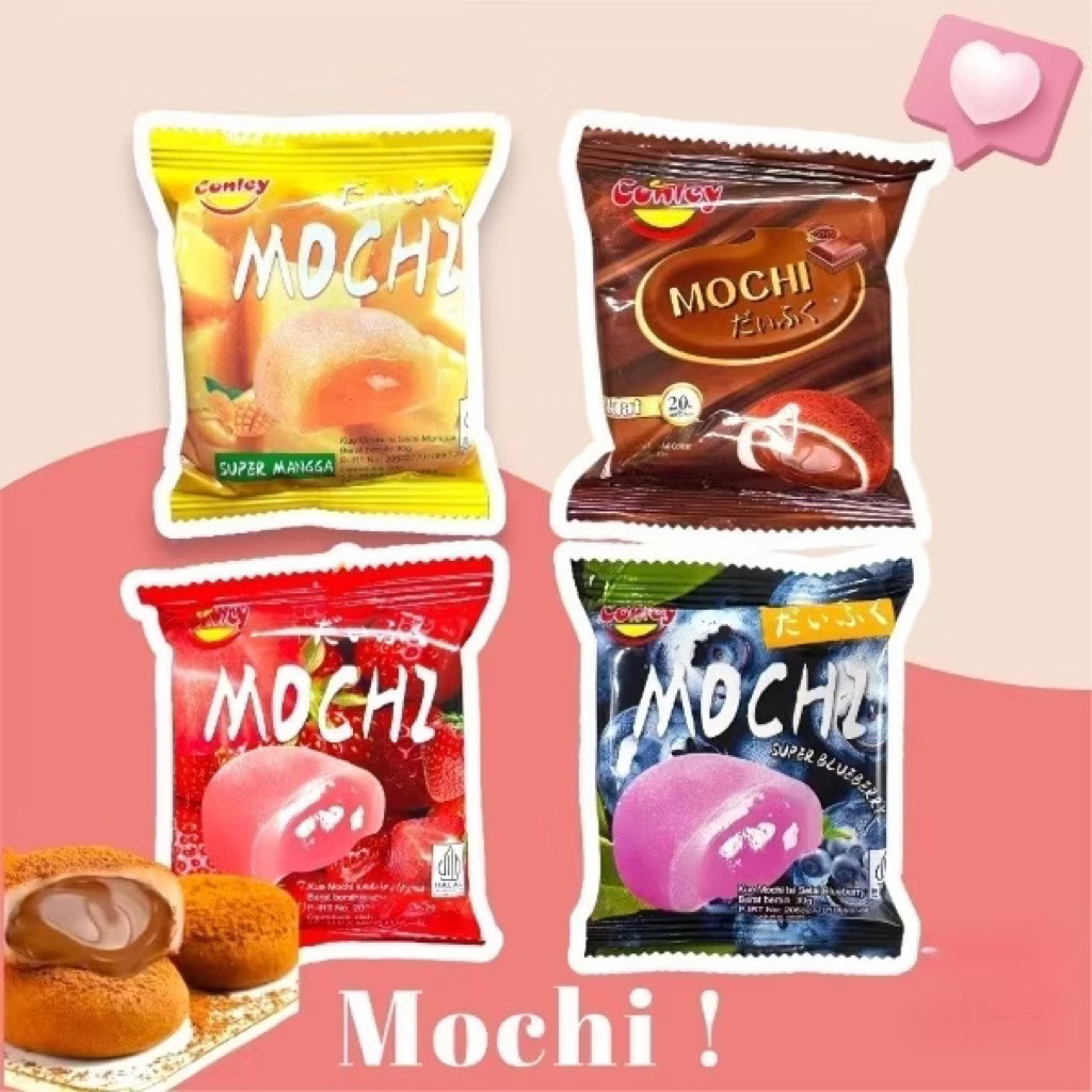 

Conley Mochi Super 30gr Kue Mochi Super Besar isi Selai Coklat Strawberry Mangga Blueberry Mochi Jepang Aneka Rasa Daifuku Premium Lembut Kenyal Cemilan Snack Anak Halal Murah