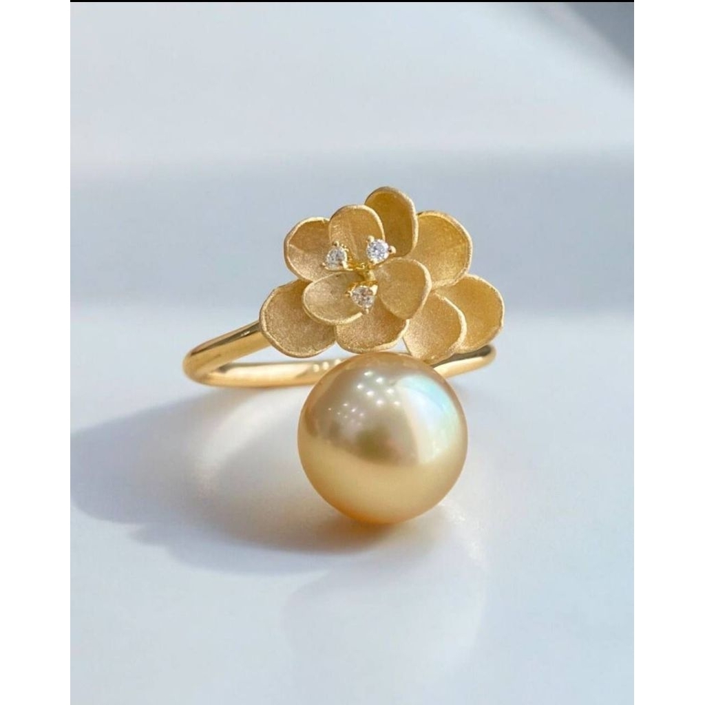 cincin mutiara mewah lengkap sertifikat dan box mutiara mewah