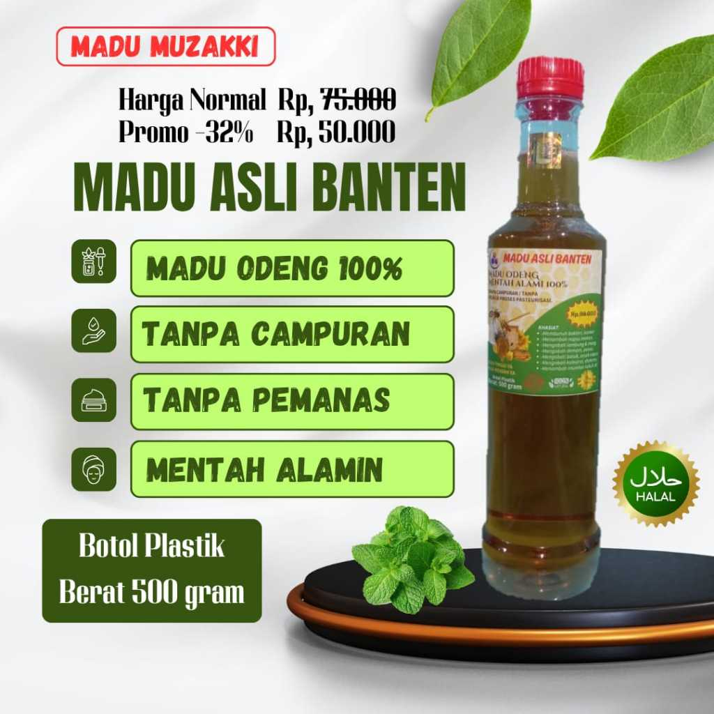 

TERLARIS Madu Asli 100% Madu Odeng Banten super premium kemasan 500gr madu mentah alami.