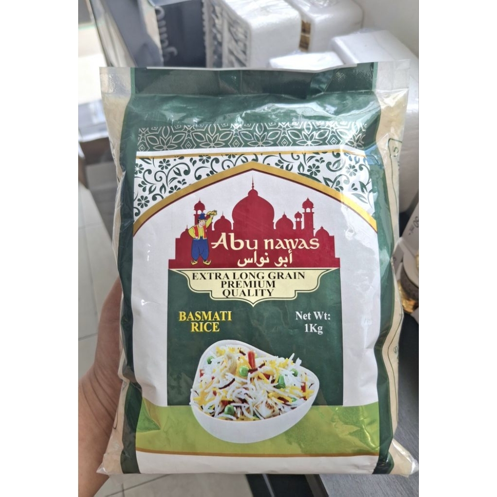 

Beras Basmati Abu Nawas 1kg - Extra Long Grain Premium Quality | Nasi Biryani / Nasi Arab
