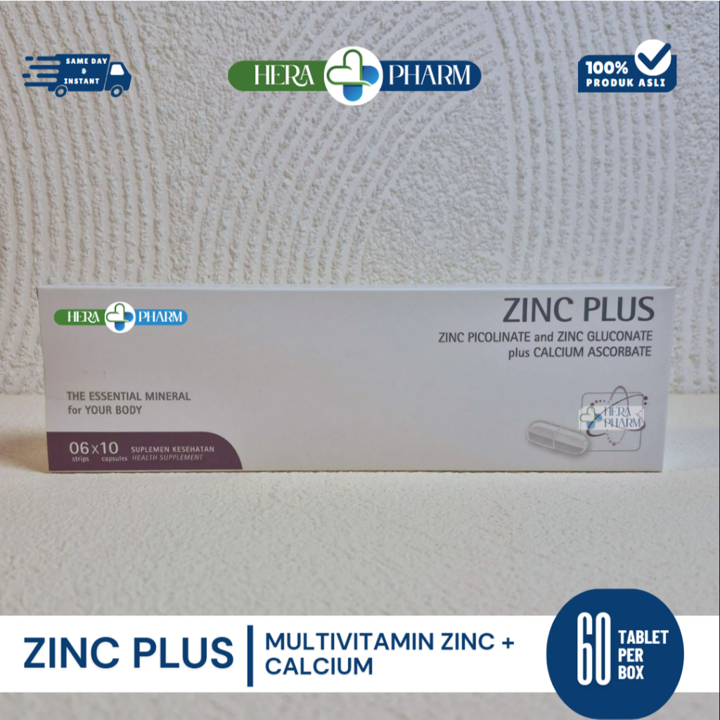 ZINC PLUS | Vitamin Zinc + Calcium | Menjaga Kesehatan Tubuh | Menutrisi Rambut & Kulit