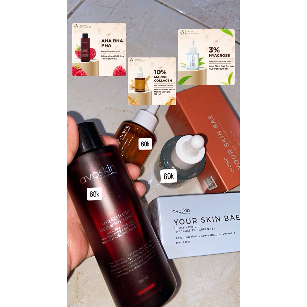 Preloved Avoskin Toner Refining, Marine Collagen, Hyacross