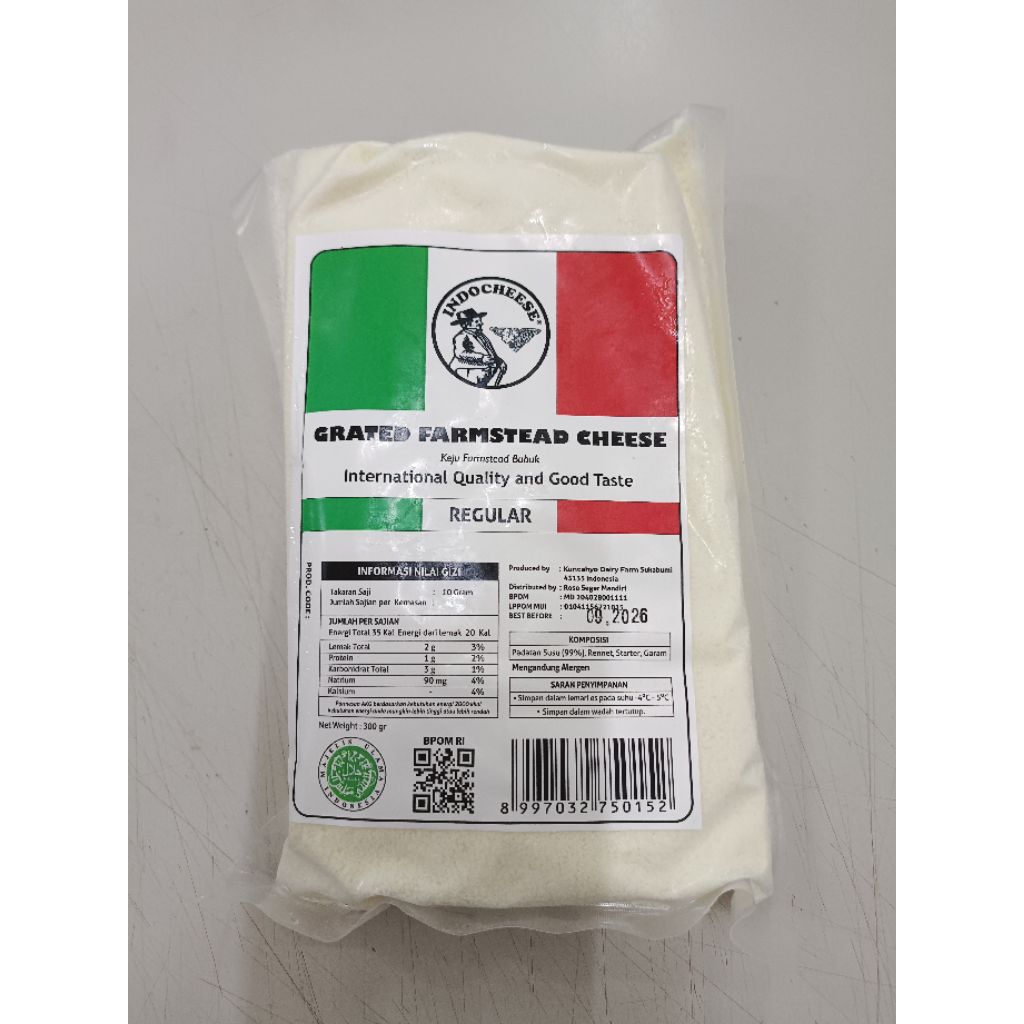 

KEJU PARMESAN BUBUK REGULER INDOCHEESE 300GRAM