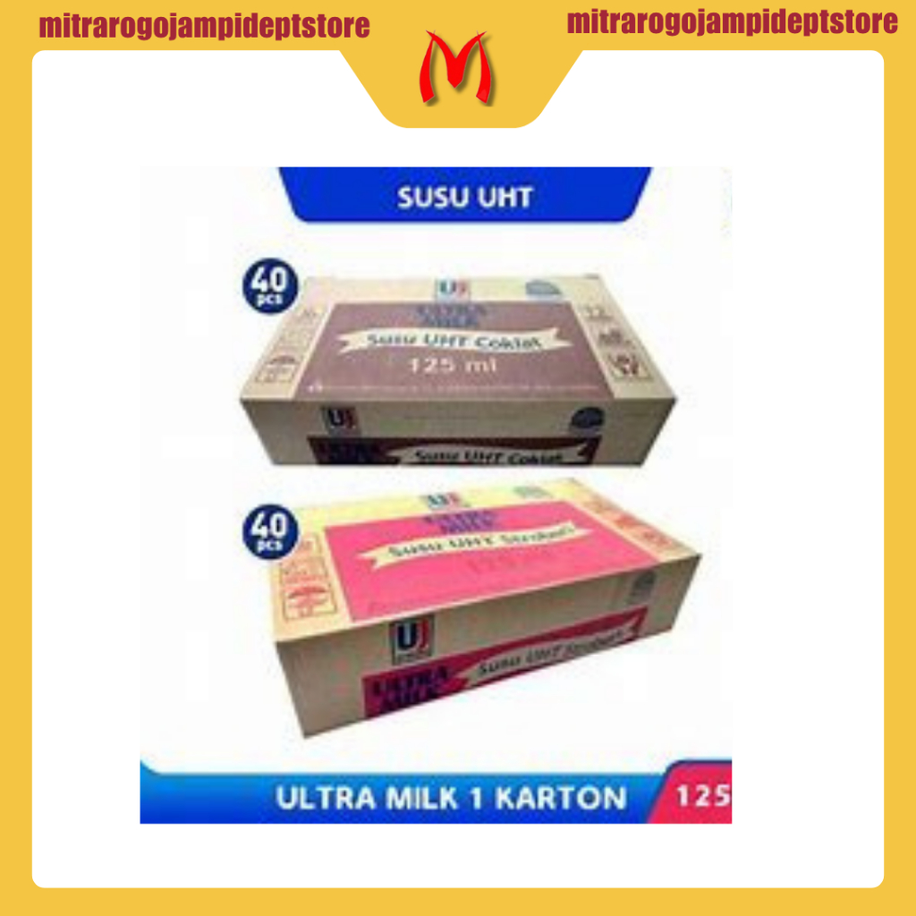 

[1 DUS] Susu Ultra Milk 125ml isi 40 pcs | Cokelat | stroberri