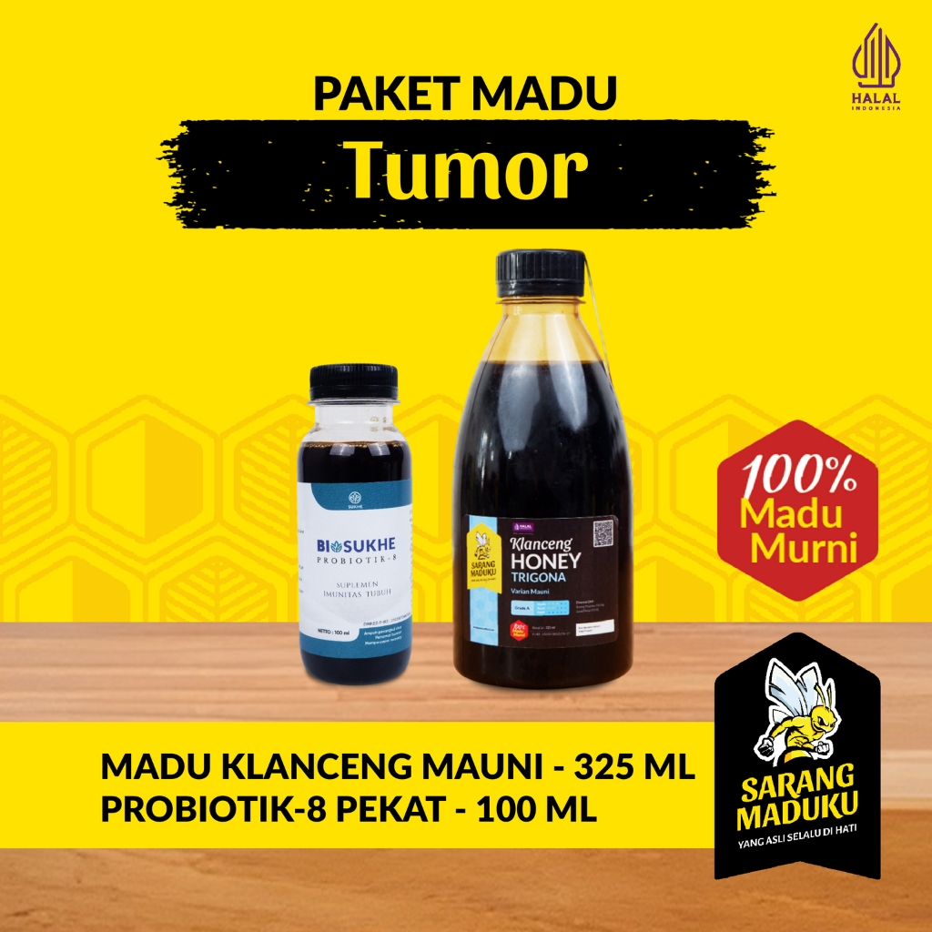 

Sarang Maduku Madu Madu Klanceng Mauni 325ML dan Biosukhe 8 Madu Tumor Asli Murni Raw Honey