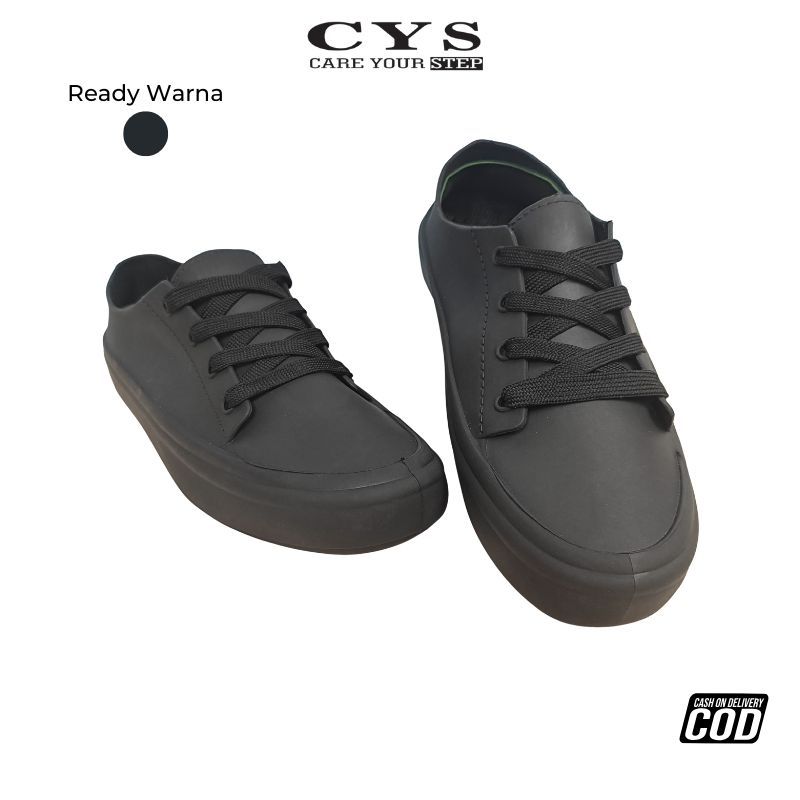 CYS Sepatu Sneakers Wanita Full Karet PVC Warna Hitam SPT-104