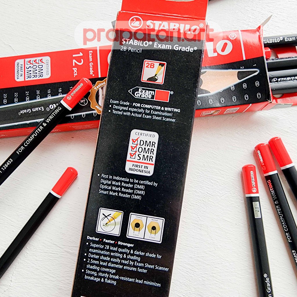 

Ay00! Pensil Tulis Stabilo Exam Grade 2B 1 BOX ISI 12PCS Writing Pencil