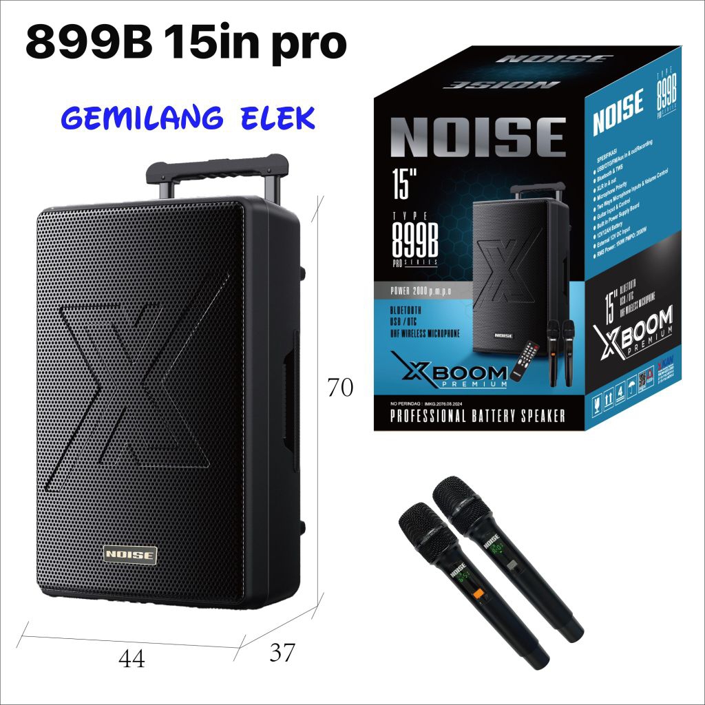 Speaker Portable Wireless NOISE 899B PRO X BOOM 15 inch Bluetooth