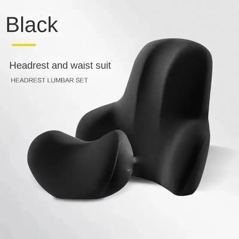 Set Bantal Leher Mobil / Bantal Leher & Bantal Pinggang Mobil Penopang Leher / Sandaran Leher