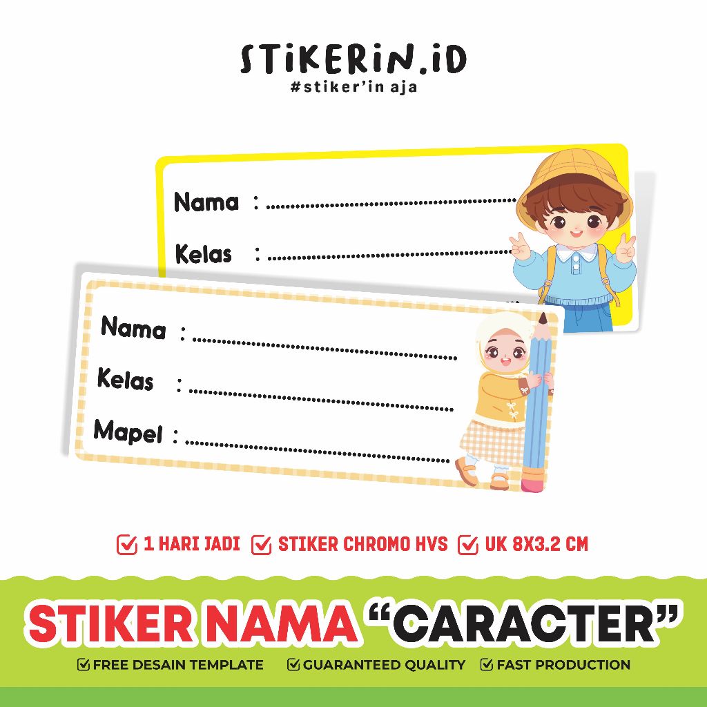 

Stiker Nama Custom Buku Ready Stock / Stiker Nama Buku Sekolah / Stiker Buku Tema Caracter - Kisscut