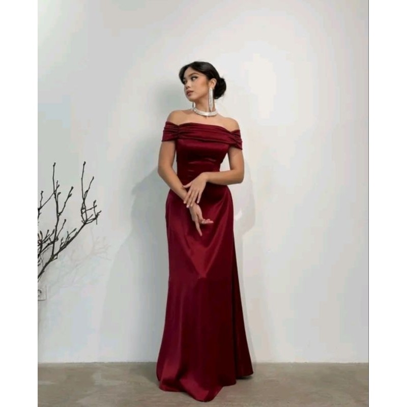 [BIG SIZE S-XXXXL] SB001 Celia Dress Satin Wanita | Dress Bridesmaid | Party Dress by Skena Fashion