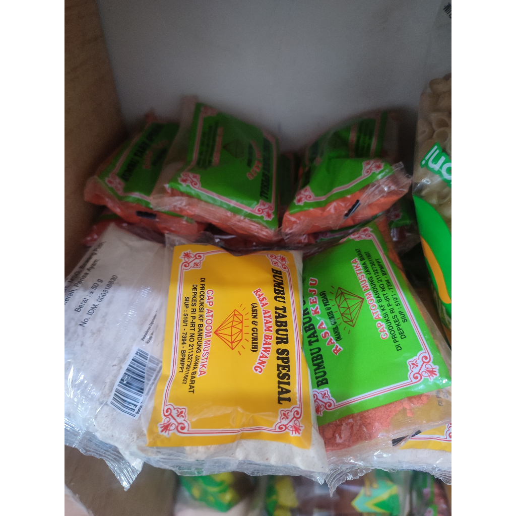 

Bumbu tabur cap atoom Mustika/Keju/Ayam bawang TERLARIS DAN TERMURAH