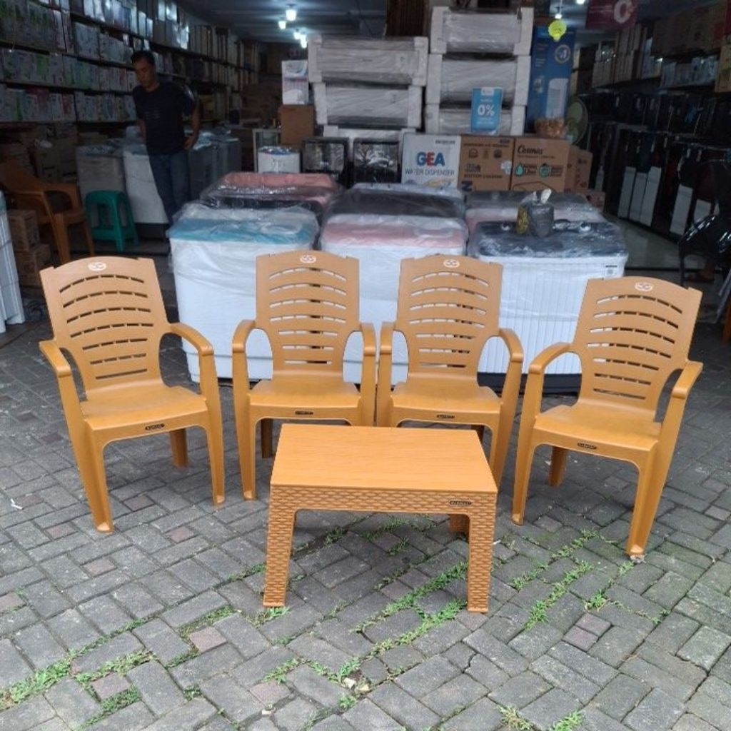 [INSTAN] KURSI TAMU NAPOLLY 633, 4 KURSI dan 1 MEJA / KURSI TAMU / KURSI PLASTIK