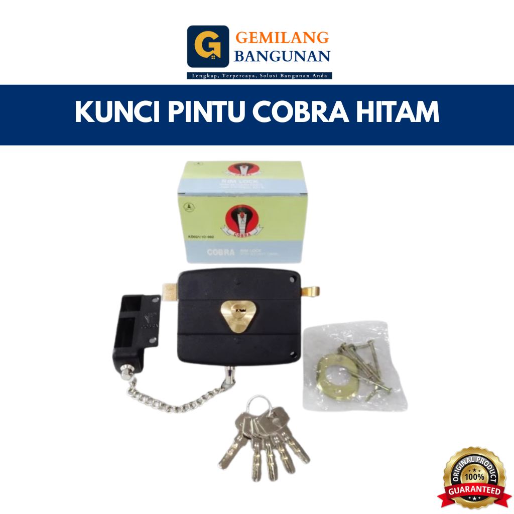 Kunci Pintu COBRA HITAM / Kunci Pintu Gerbang OTOMATIS / Kunci Gerbang Besi / Kunci Pintu Tralis / R