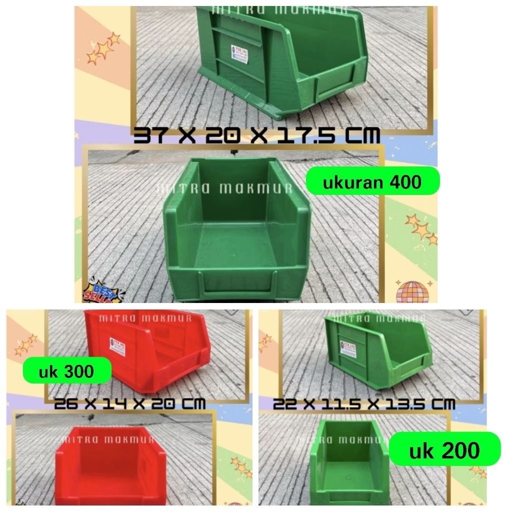 Jolly box Hijau tebal / keranjang susun hijau