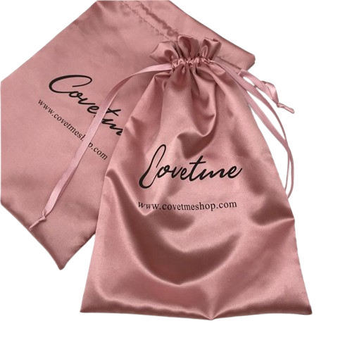 Custom Pouch Packaging bahan satin serut | Kantong serut satin