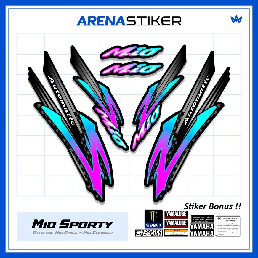 Motif MS56c Stiker Motor Mio Sporty Smile Urban Sticker Striping Setriping Setiker Settriping Skotle