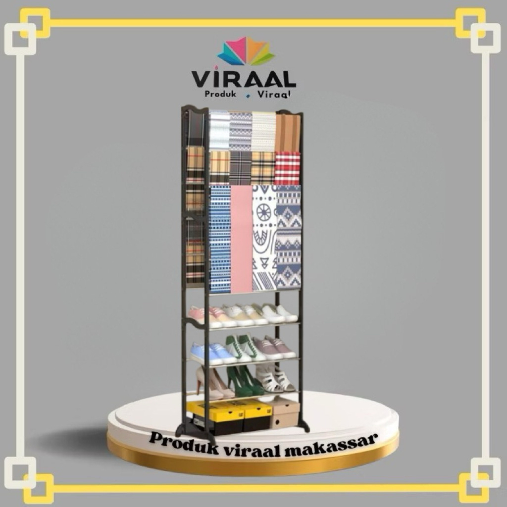 Makassar Rak sepatu 10 Susun -Rak hijab -Rak gantungan-Rak kertas kado Rak susun Rak tingkat
