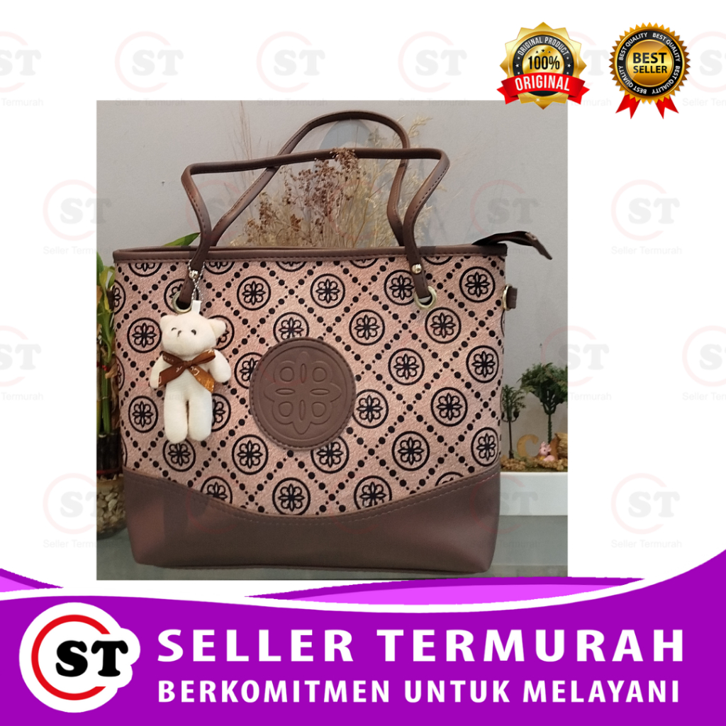 Tas Tote bag wanita /tas jinjing bahu wanita free boneka